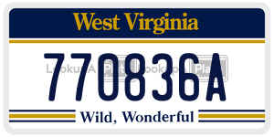 770836A  license plate in WV