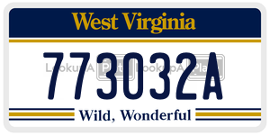 773032A  license plate in WV