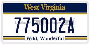 775002A  license plate in WV