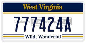777424A  license plate in WV
