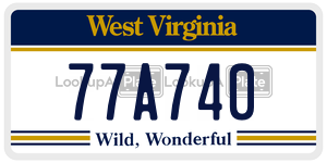 77A740  license plate in WV