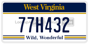 77H432  license plate in WV
