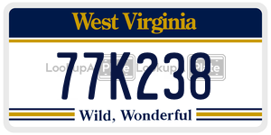 77K238  license plate in WV