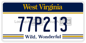 77P213  license plate in WV