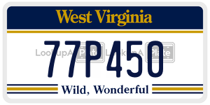77P450  license plate in WV