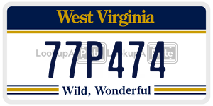 77P474  license plate in WV