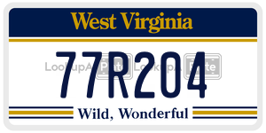 77R204  license plate in WV