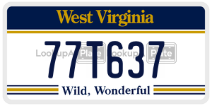 77T637  license plate in WV