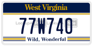 77W740  license plate in WV