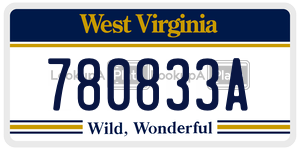 780833A  license plate in WV