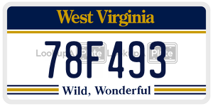 78F493 license plate in West Virginia