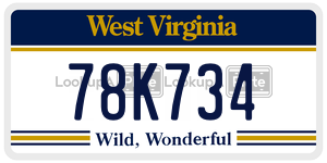 78K734  license plate in WV