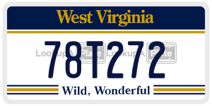 78T272  license plate in WV