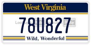 78U827  license plate in WV