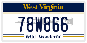 78W866 license plate in West Virginia
