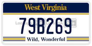 79B269  license plate in WV