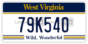 79K540  license plate in WV