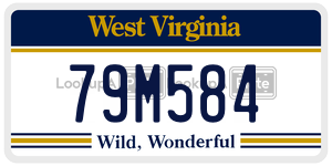 79M584  license plate in WV