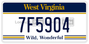 7F5904  license plate in WV