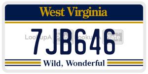 7JB646  license plate in WV