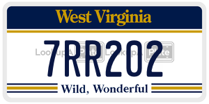 7RR202  license plate in WV