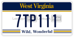 7TP111 license plate in West Virginia