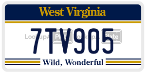 7TV905  license plate in WV