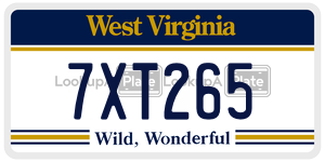 7XT265  license plate in WV