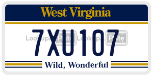 7XU107  license plate in WV