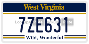 7ZE631  license plate in WV