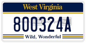 800324A  license plate in WV