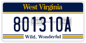 801310A  license plate in WV