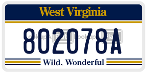 802078A  license plate in WV