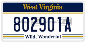 802901A  license plate in WV