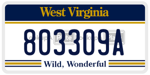 803309A  license plate in WV