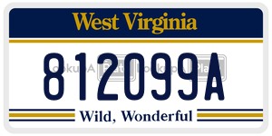 812099A  license plate in WV