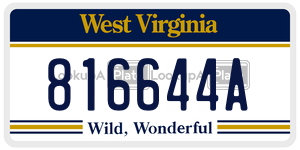 816644A  license plate in WV