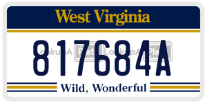 817684A  license plate in WV