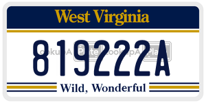 819222A  license plate in WV
