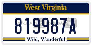 819987A  license plate in WV