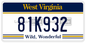 81K932  license plate in WV