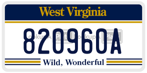 820960A  license plate in WV
