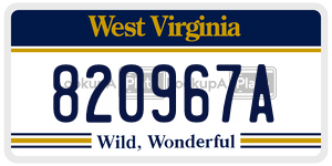 820967A license plate in West Virginia