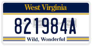 821984A  license plate in WV