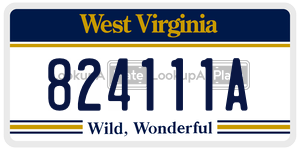 824111A  license plate in WV