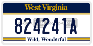 824241A  license plate in WV