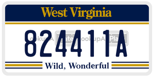 824411A  license plate in WV