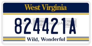 824421A  license plate in WV