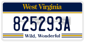 825293A  license plate in WV