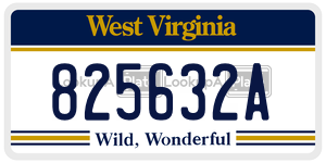 825632A  license plate in WV